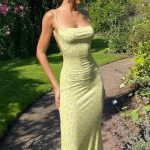 Women Spaghetti Strap Casual Maxi Dresses Sleeveless Cami Dress Party Club Bodycon Dress - Image 4